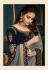 Gray satin embroidered party wear saree  10613